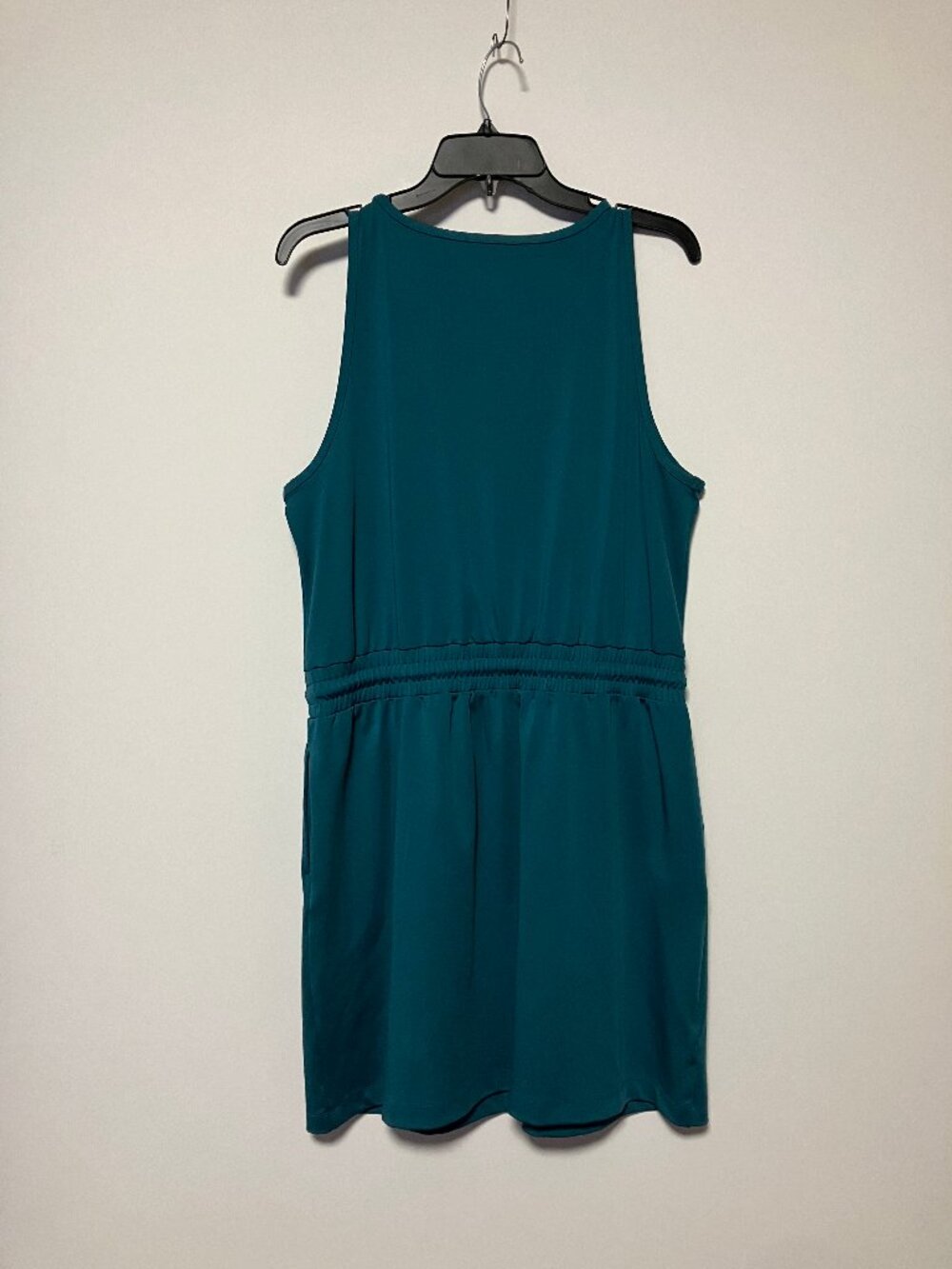 Lou & Grey Luvstretch Drawstring Pockets Tank Dress Teal, Size Large, Drawstring - Picture 2 of 6